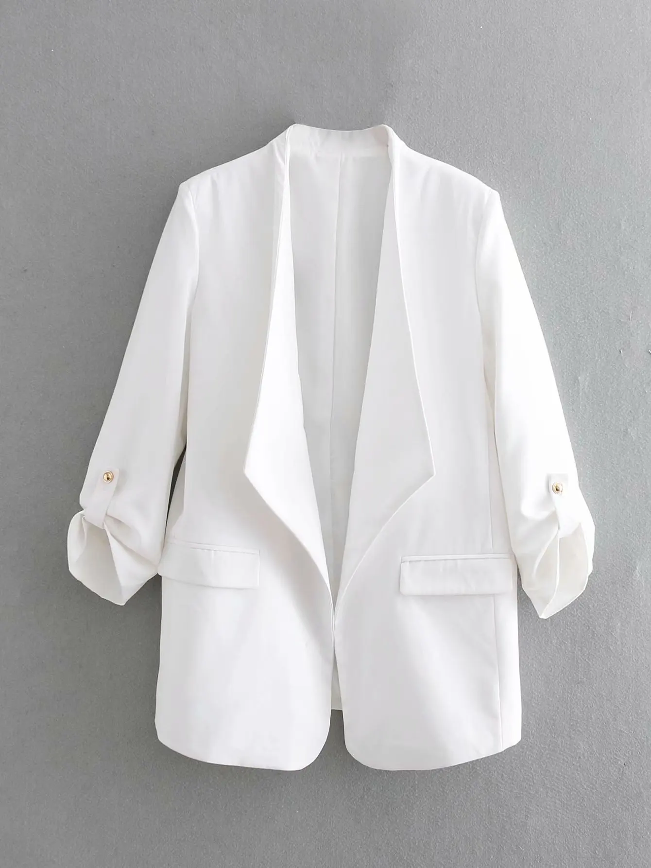 

2019 Spring And Summer New Style Ozhouzhan Fold-down Collar Suit Women's Suit Coat Bfb9184