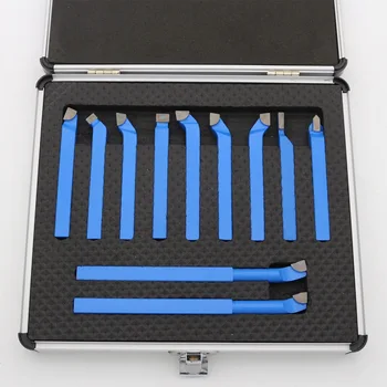 

11 Pcs Carbide Tip Tipped Cutter Tool Bit Cutting Set Tools for Metal CNC Lathe LKS99
