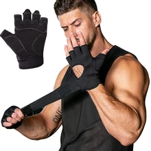 1 пара, Перчатки для фитнеса, полпальца, дышащие, тяжелая атлетика, защита для рук, противоскользящие, для фитнеса, спортзала, перчатки, защита для пальцев, для мужчин