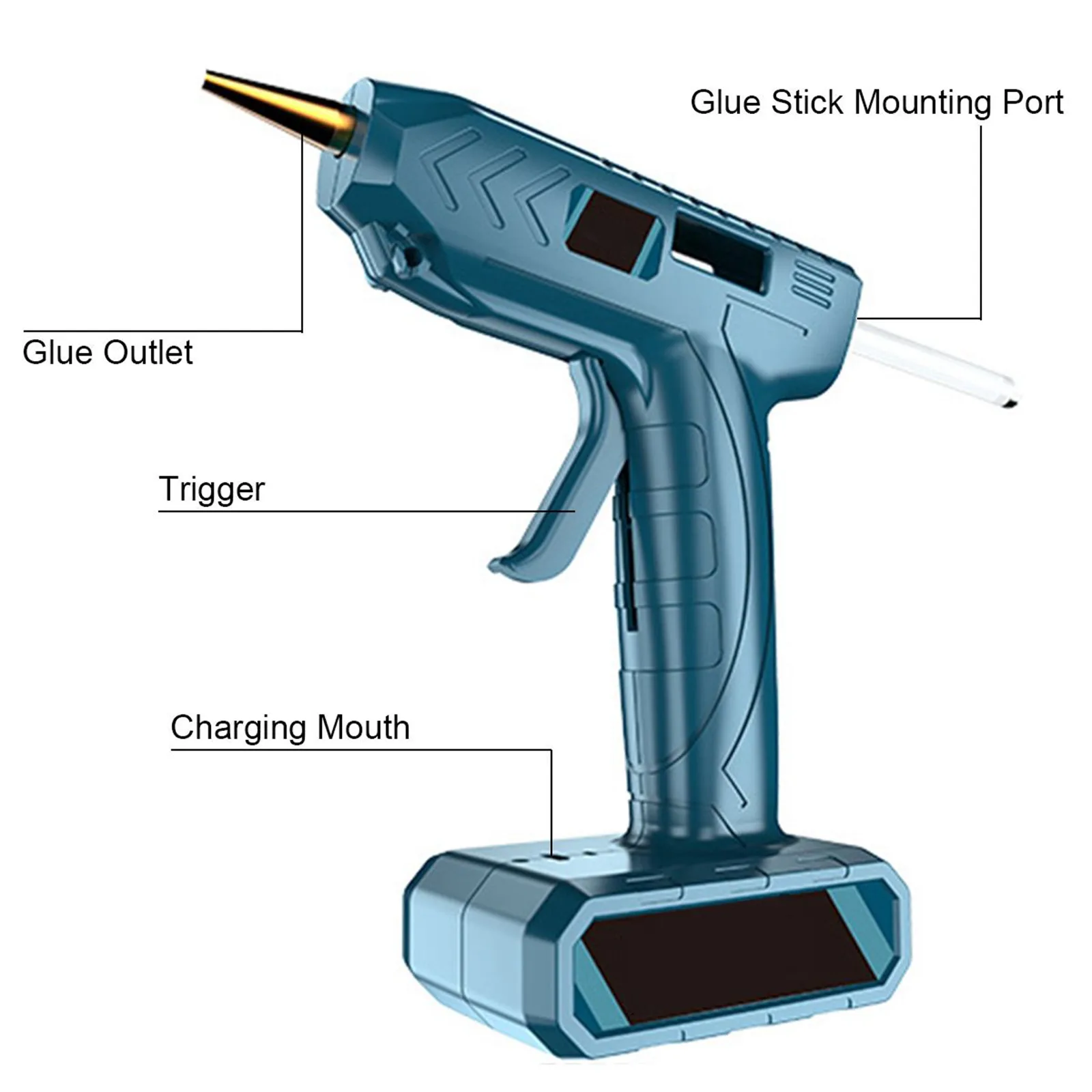 5400MAh DIY Cordless Hot Melt Glue Gun With 20/50/100pc Glue Sticks Copper  Nozzle Rechargeable Hot Glue Gun Craft Repair Tool - AliExpress