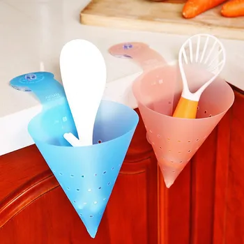 

Waste Basket Triangular Funnel Shape Kitchen Strainer Basket Washing Storage Leaking Basket Disassembly Colander Basket