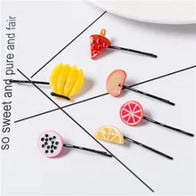 Новые стильные детские аксессуары для волос в Корейском стиле; заколки для волос с фруктовым кроликом для маленьких девочек; комплект с головной повязкой; цветная длинная заколка