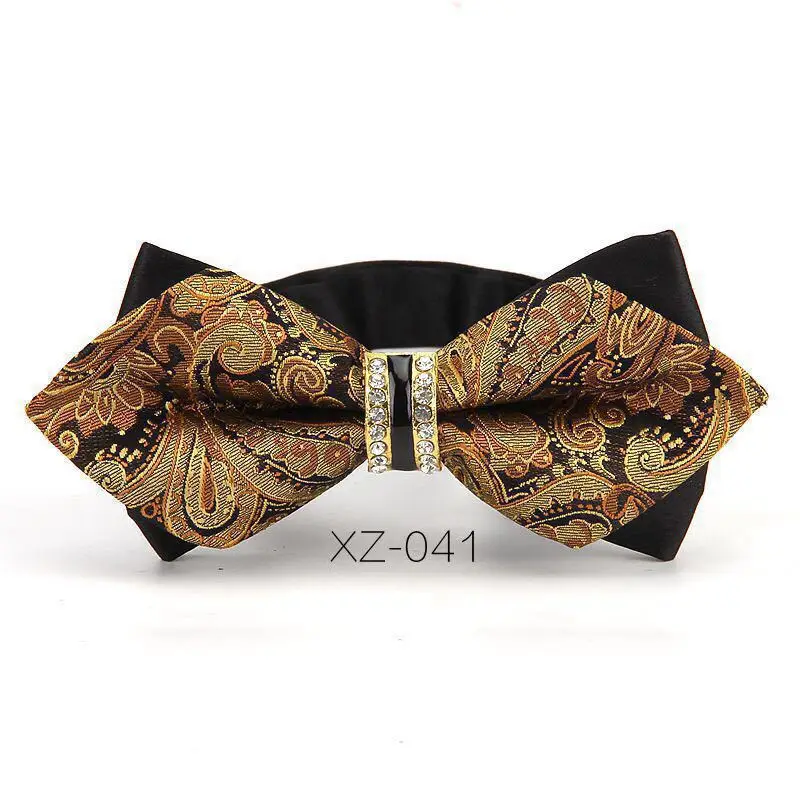 Корейский Изысканный Британский Stlye мужской Стразы галстук-бабочка классический формальный галстук-бабочка двухслойный галстук для жениха Свадебные аксессуары - Цвет: 41