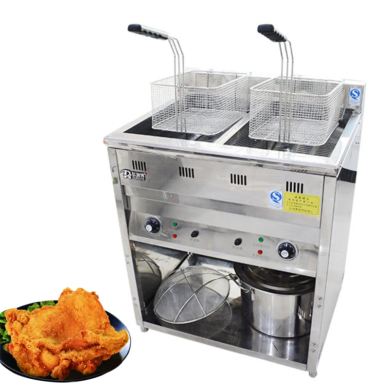 US $665.26 220V380V fryer Luxury Vertical Stainless Steel Commercial Equipment Double Cylinder Precise Temperature Control Electric Fryer