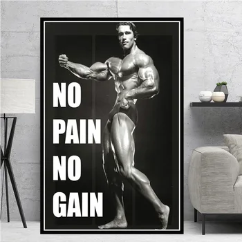 

Poster Prints Canvas Painting Schwarzenegger Bodybuilding Fitness GYM Workout Wall Art Pictures Home Decor
