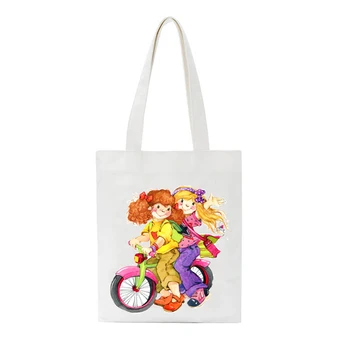 

SCCFMM Women Canvas Shopping Bag Cartoon Children Shoulder Bag Eco Handbag Tote Reusable Grocery Shopper Bags Students Book Bag