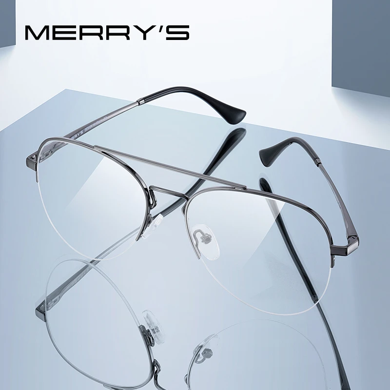 MERRYS DESIGN Männer Klassische Pilot Halb Brille Rahmen Frauen Mode Myopie Brillen  Rahmen Optische Brillen S2412|Brillenrahmen| - AliExpress