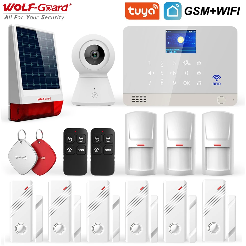 Волк-охранник Wi-Fi GSM ЖК-дисплей система охранной сигнализации для дома приложение