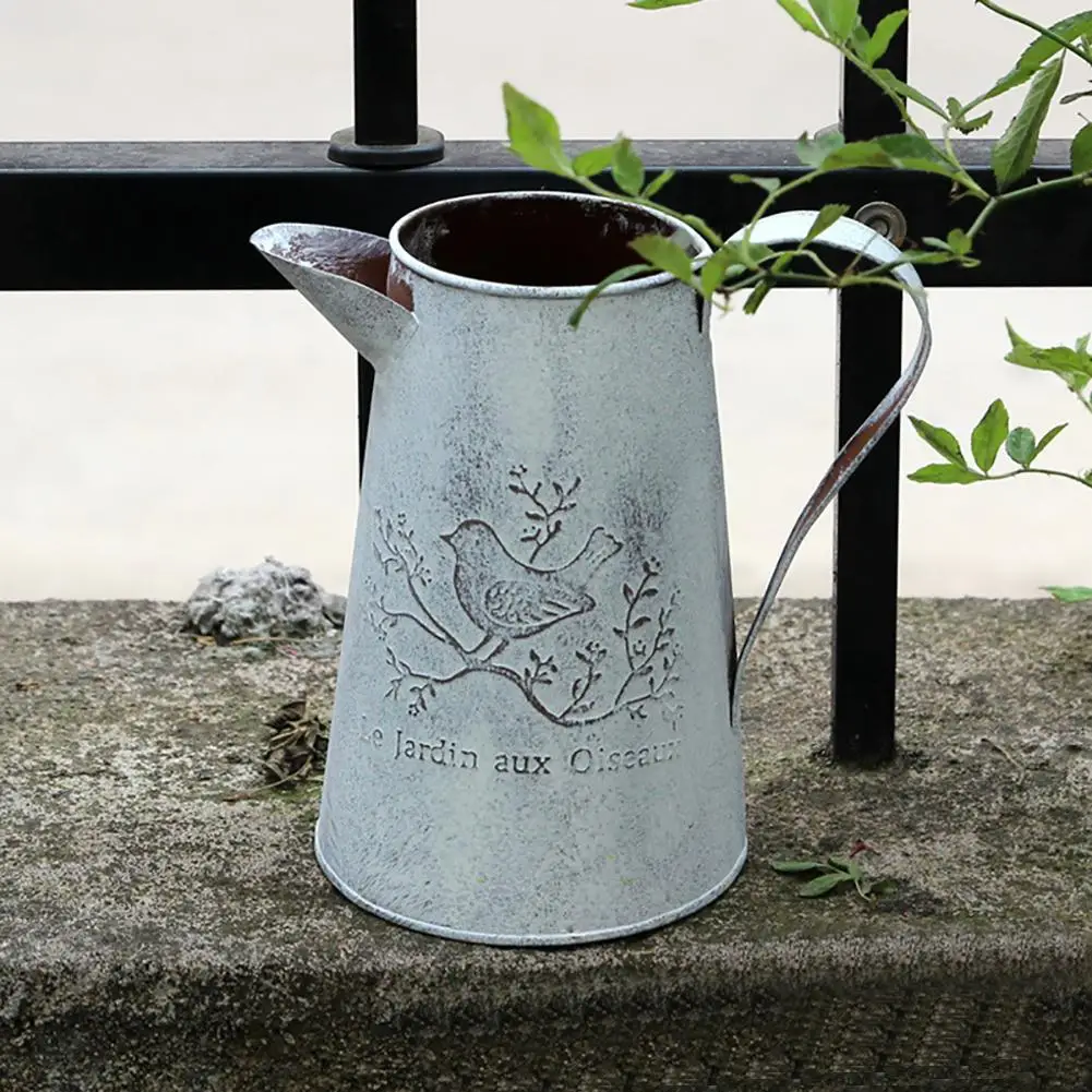 Creative Vintage Galvanised Metal Iron Flower Garden Shabby Vase Pot Barrel Planter Decor Desktop Flowers Vase For Home Decor Creative Vintage Galvanised Metal Iron Flower Garden Shabby Vase Pot Barrel Planter Decor Desktop Flowers Vase For Home Decor