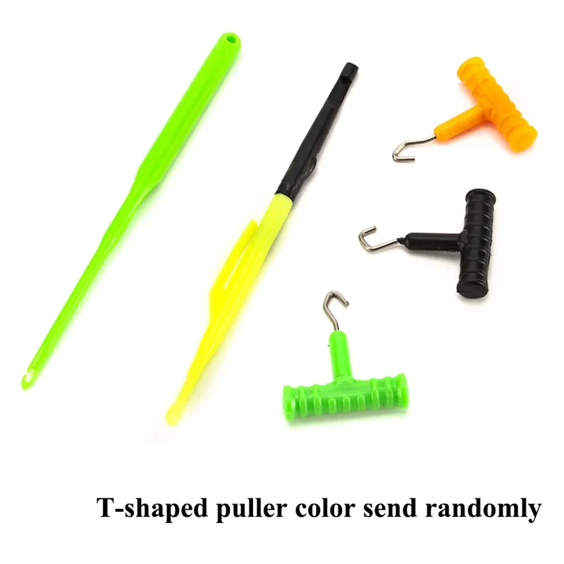 

1 Set Of Hook-And-Loop Fishing Knots + Yellow And Black Needles Tying Tool Set Fish Extractor Accessories