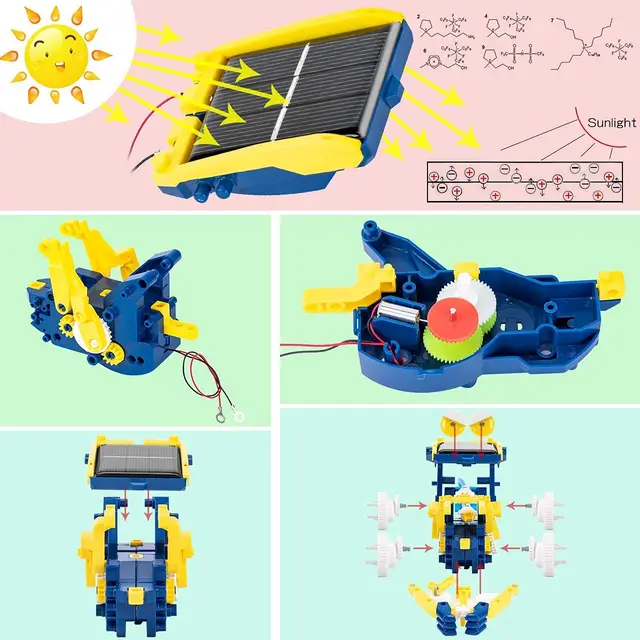 Kids Solar Robot Toys 11 in 1 STEM Educational Learning DIY Assembly Kit Science Building Set Gifts for Boys and Girls 2