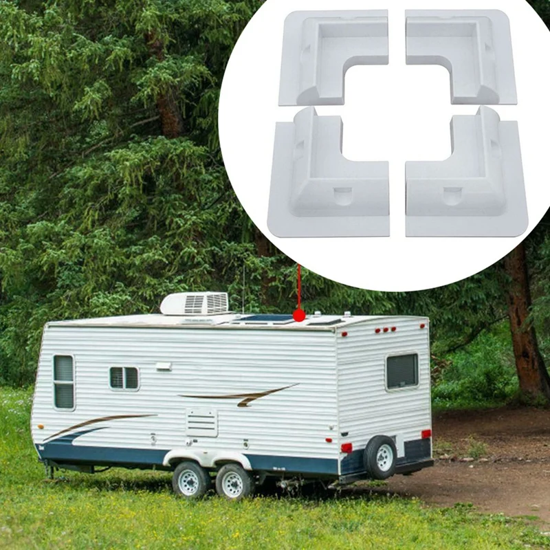 

4X Solar Panel Mounting Bracket White Plastic Corner Set Kit For Rv Boat Yacht