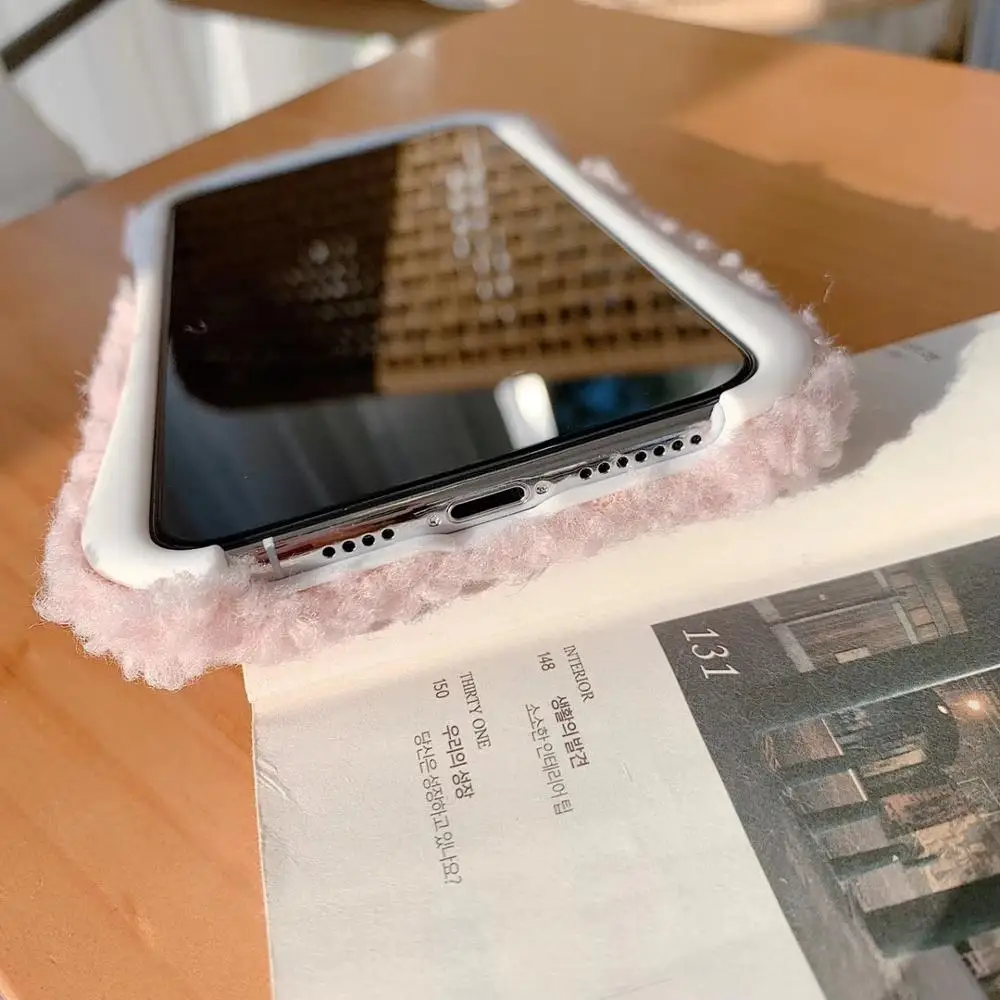 Gelandge зимний теплый милый шерстяной плюшевый чехол для телефона для iPhone 11 Pro Max 6 6S 7 8 Plus мягкая меховая задняя крышка для iPhone X XS XR
