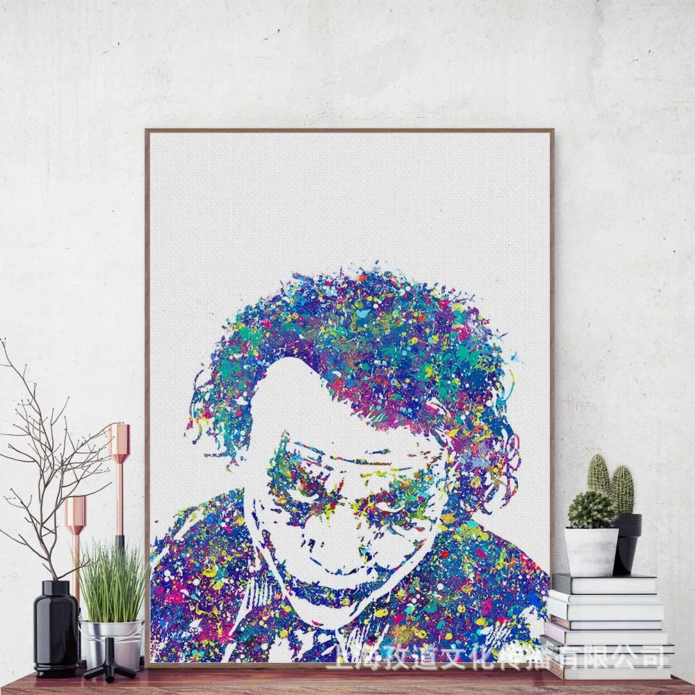 

Mild Art Watercolor Clown Jack Simple Black And White Living Room Decorational Picture Agent a Generation of Fat