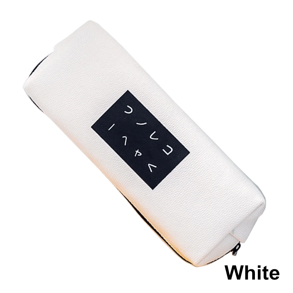 Large Capacity Canvas Pencil school Pencil Cases Bags Creative Cute Pen Box Pouch Case Office School Stationary Supplies - Color: 1PCS  white