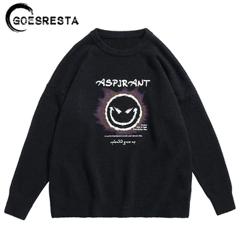 

Smiley graffiti casual Japanese sweater men