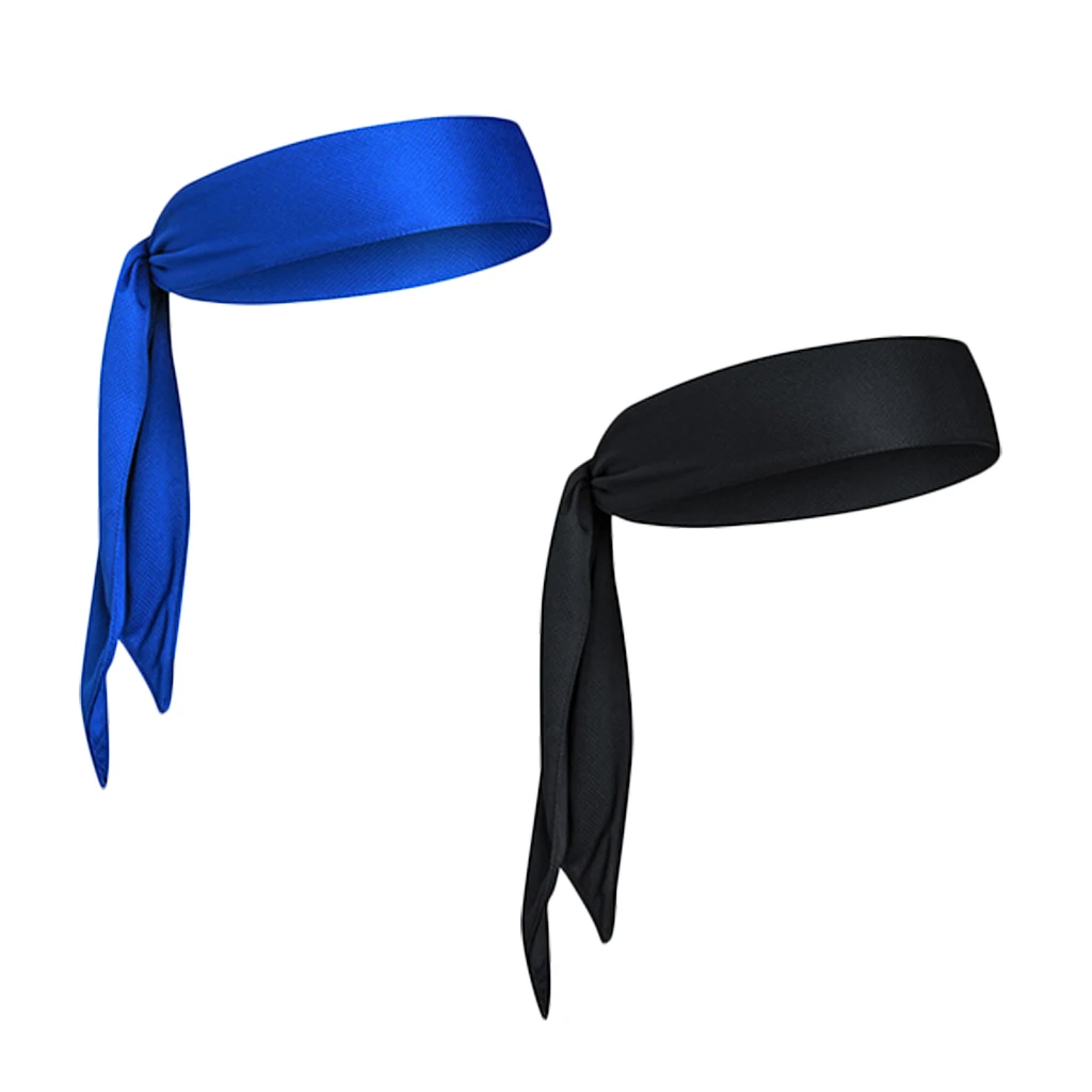 2pcs Sports Head Tie Headband Sweat Hair Band for Basketball Tennis Yogo