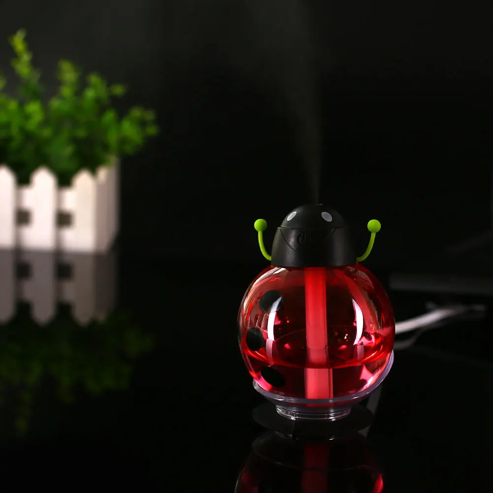USB Арома диффузор мини увлажнитель тумана божья коровка мультфильм дизайн инкубатор автомобиля портативный путешествия освежитель воздуха огни очиститель