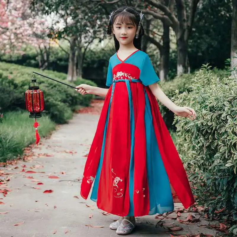 Детский комплект одежды Hanfu традиционный китайский винтажный этнический