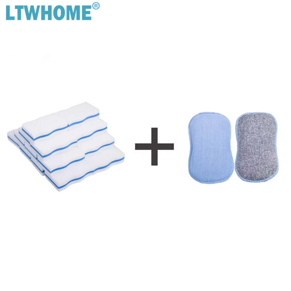 LTWHOME Combination of Cleaning Sponge Set Microfiber 2 in 1 Scrub Washing Up Pad 6.49&quot x 3.93&quot 0.82&quot with Magic | Дом и сад