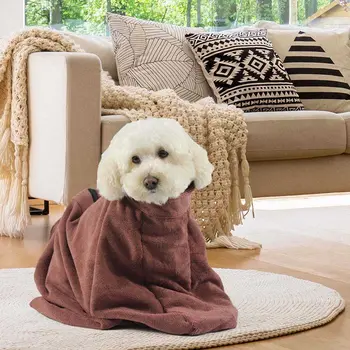 

Pet Dog Cat Dry Bath Towel Bag Bathrobe Microfiber Fully-wrapped Absorbent Pet Cleaning Bathrobe Cat Towel Dog Carrier Bag