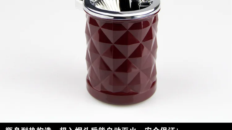 Car Diamond Split Surface Automobile Ashtray Car Ashtray with LED Light Car Ashtray