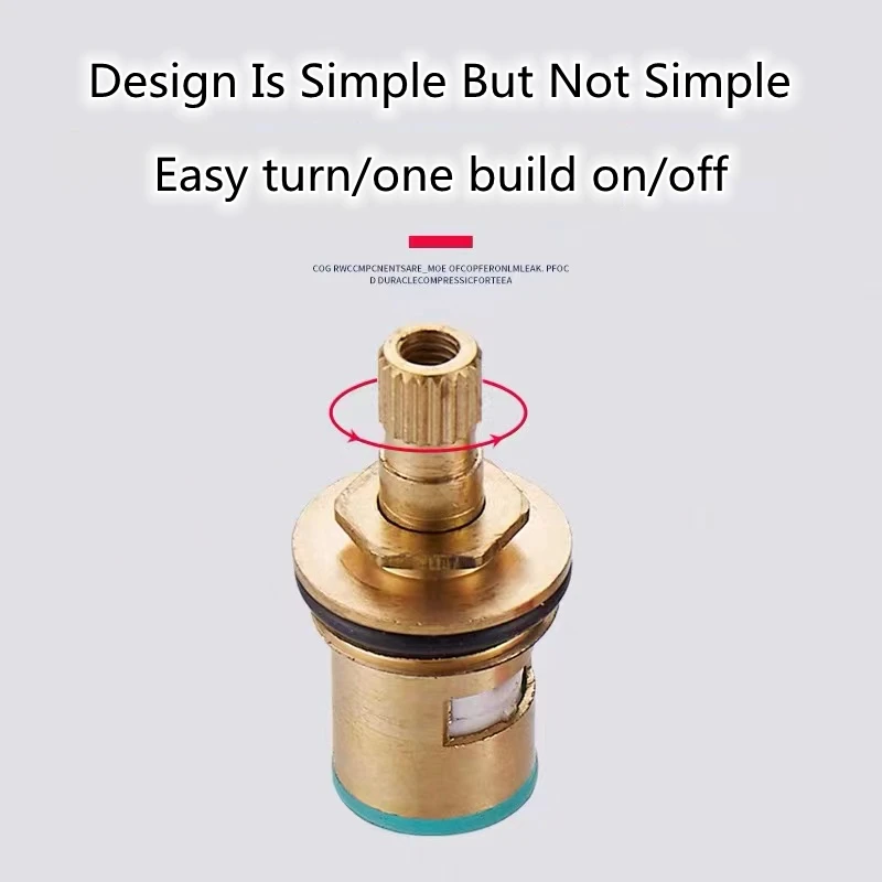 Single Spool Brass Valve Kitchen Standard 1/2 Ceramic Faucet Mixer Inner Disc Valve Quarter Turn Cartridges Bathroom Accessories