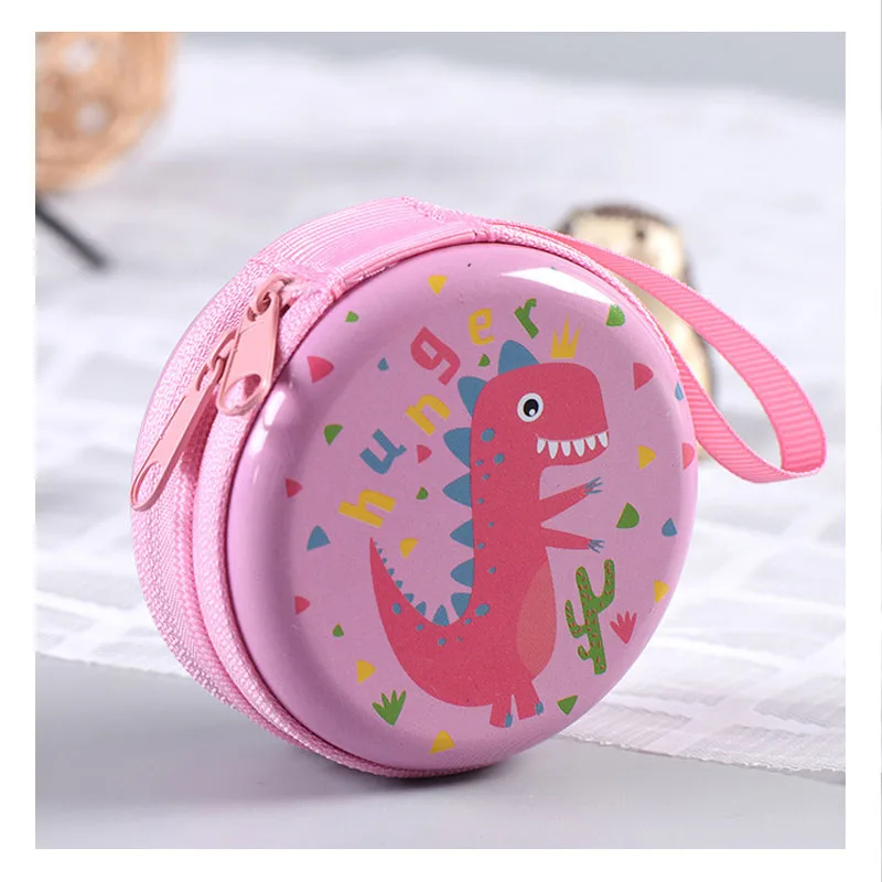 4 Monederos Pequeños De Lona Con Estampados De Dinosaurios Y Animales, Cremallera, Para Monedas, Tarjetas O Llaveros