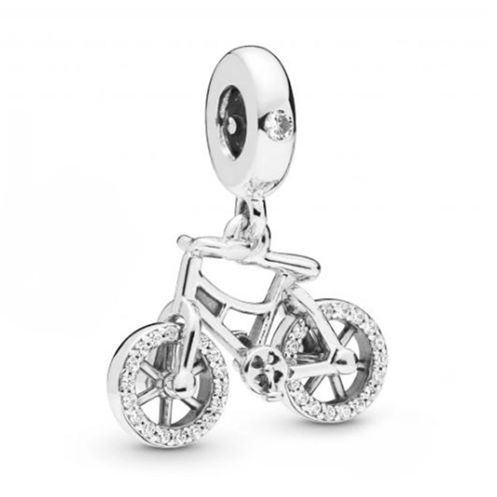 

Brilliant Bicycle Charm 100% Real 925 Sterling Silver Brilliant Bicycle Charms Fit Original Bracelet Diy Jewelry 2019