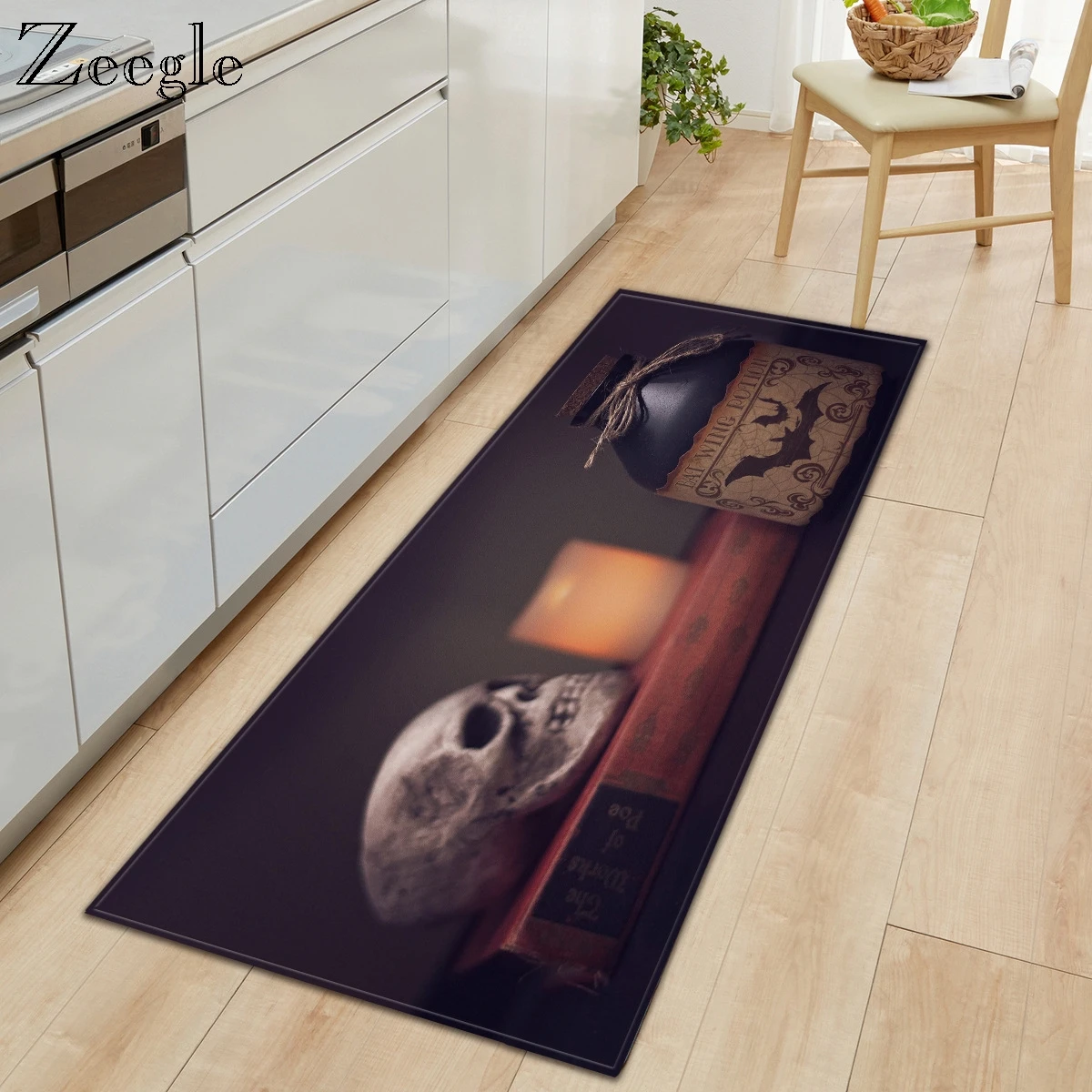 Zeegle Flannel Pattern Doormat Floor Mat Anti-slip Living Room Rug Halloween Carpet for Home Decoration Kids Room Soft Foot Rug