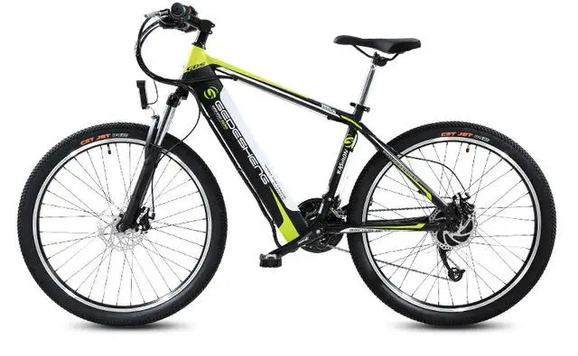 26 дюймов Электрический Ebike скутер горный два колеса электрические велосипеды 27 скорость 90 км мощный электрический велосипед - Цвет: Black green