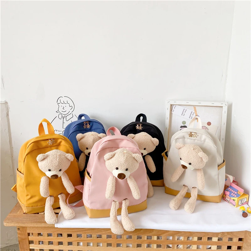 Mochilas infantiles pequeñas con diseño de oso para niños niñas, escolares de felpa para estudiantes de primaria, novedad|Mochilas de felpa| - AliExpress