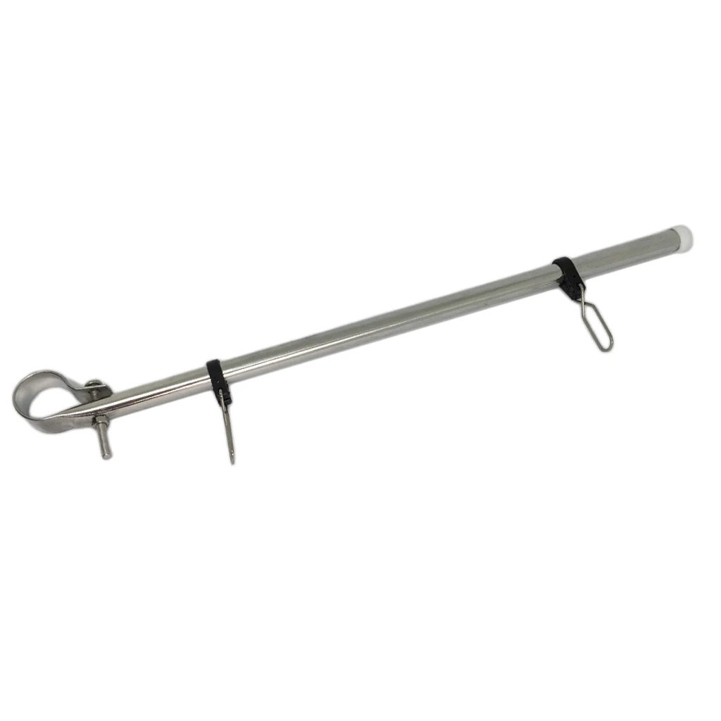 Adjutable 14' Flag Pole Staff For 7/8' - 1' Rail Tube Boat Car RV Campers