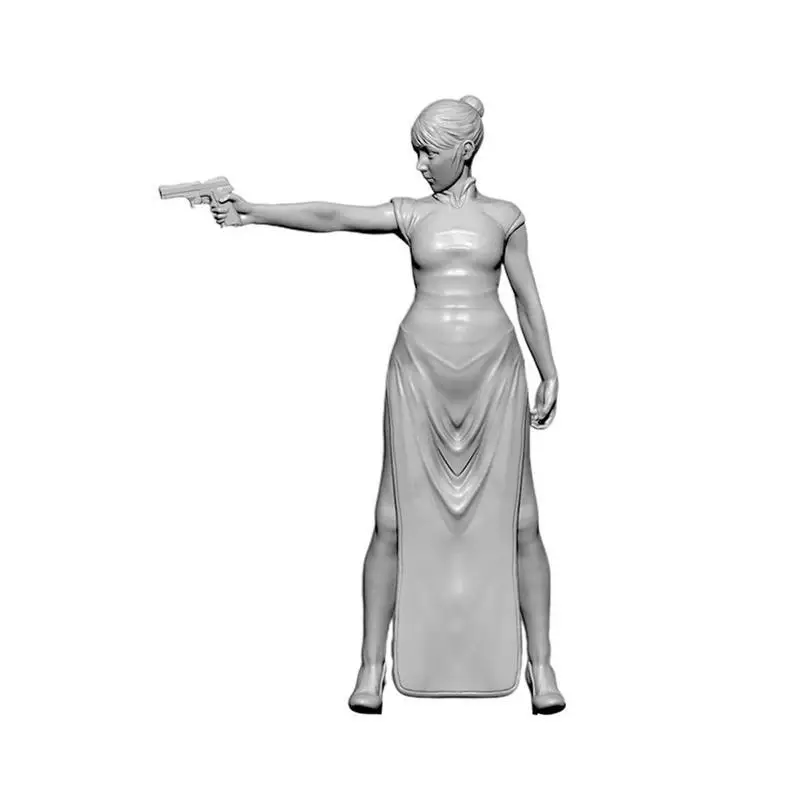 1/35 50 мм наборы полимерных моделей игрушки Cheongsam женский убийца белая модель солдат детская креативная игрушка TD-202001 - Цвет: A