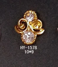 HY-1578 10pcs 10 шт./лот, золото/серебро сплав дизайн ногтей 3d с плоской задней частью AB боковые бриллианты жемчужные ювелирные изделия Стразы для ногтей Типсы украшения - Цвет: HY-1578 10pcs