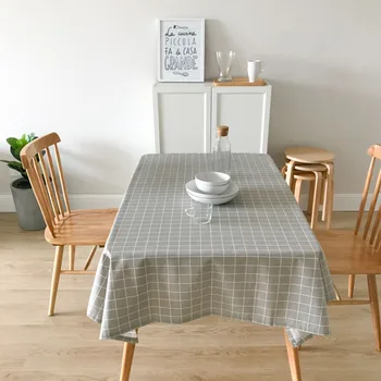 

140*180CM Cotton Linen Dining Table Cover Rectangular Table Cloth Dust-Proof Table Cover for Kitchen Dinning Tabletop Decoration