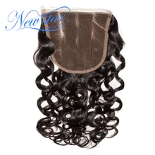 Новая звезда бразильские виргинские волосы естественная волна 3 части кружева 5x5 закрытия 10''-20''Inch человеческих волос швейцарское кружево с детскими волосами