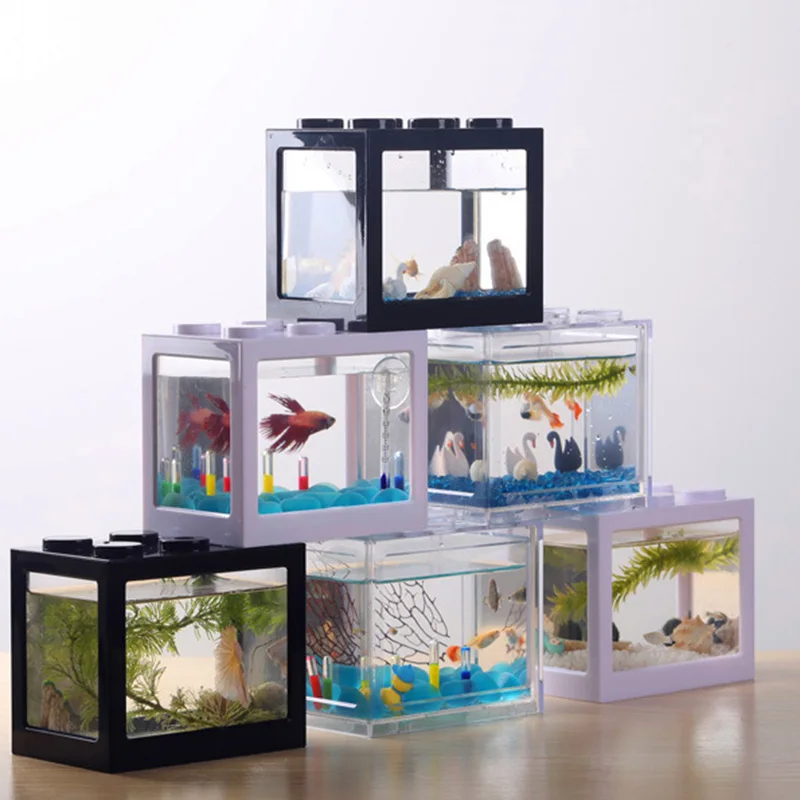 Creative Multicolor Stackable Building Blocks Ecological Tank Fish Spider Ant Small Mini Reptile font b Pet