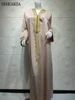 Siskakia Dubai Arabic Muslim Abaya Dress for Women Fall 2020 Champagne Moroccan Kaftan Hooded Robe Turkish Islamic Jalabiya 5