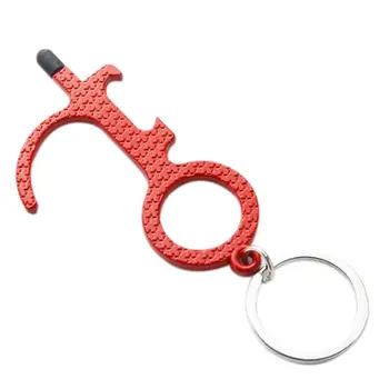 

No Touch Door Opener Safety Outdoor Elevator Hand Antimicrobial Contactless Press Elevator Tool Portable Door Opener Keychain