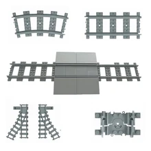 Гибкие городские поезда рельсы трек модель железной дороги наборы форкированные прямые изогнутые строительные блоки кирпичи совместимые основные брендовые игрушки
