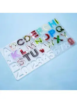 

Crystal Epoxy Resin Mold Alphabet Letter Number Pendants Casting Silicone Mould P0RF