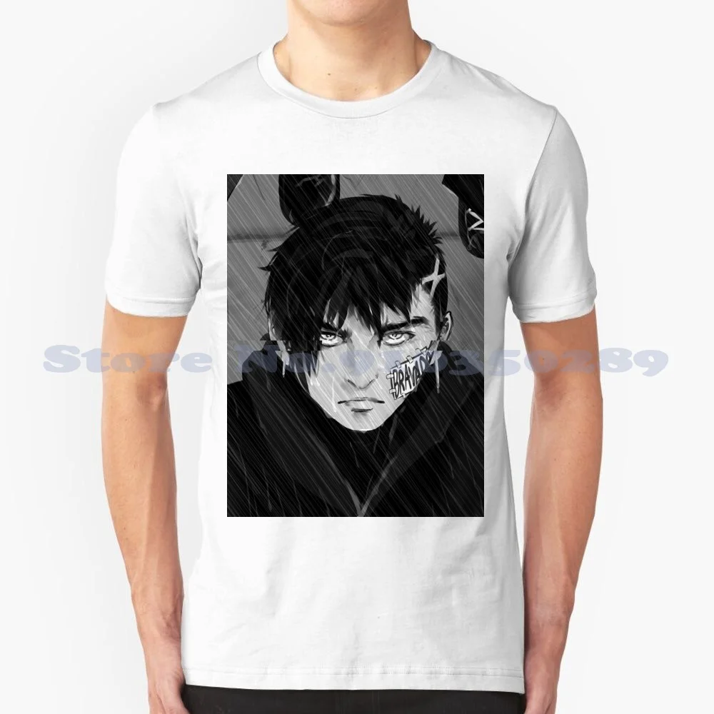 Cool Design Trendy T-Shirt Tee Artist Doodle Paint Tool Sai Wacom Cintiq Anime Manga Anime Boy Manga Boy Nero Bianco Nero E