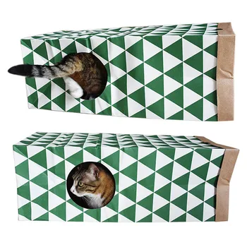 

Folding Portable Cat Tunnel Creative Pet Kitten Cat Play Toy Tunnel Green White With Catnip Toys Gift