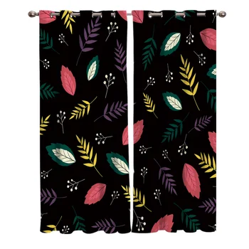 

Plant Theme Abstract Pattern Biackout Window Curtains Living Room Curtain Kitchen Curtains Home Decor