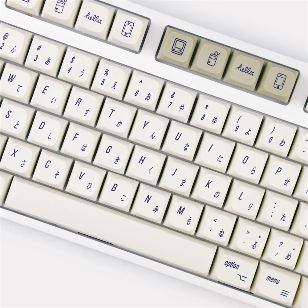 Estilo Retro Pbt Dye Subbed Keycaps Interruptor mx Teclado Mecânico Perfil Xda Japonês 166 Teclas por Conjunto Branco - Imagem 5