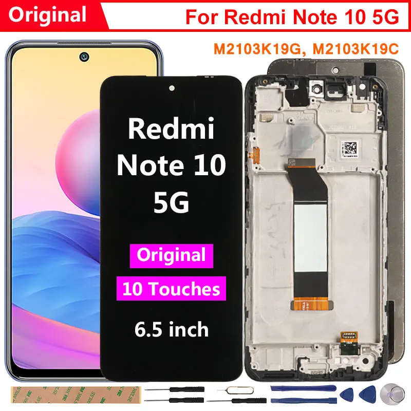 Оригинальный дисплей для Redmi Note 10 5G LCD сенсорный экран замены Xiaomi M2103K19G M2103K19C 6 5&quot |