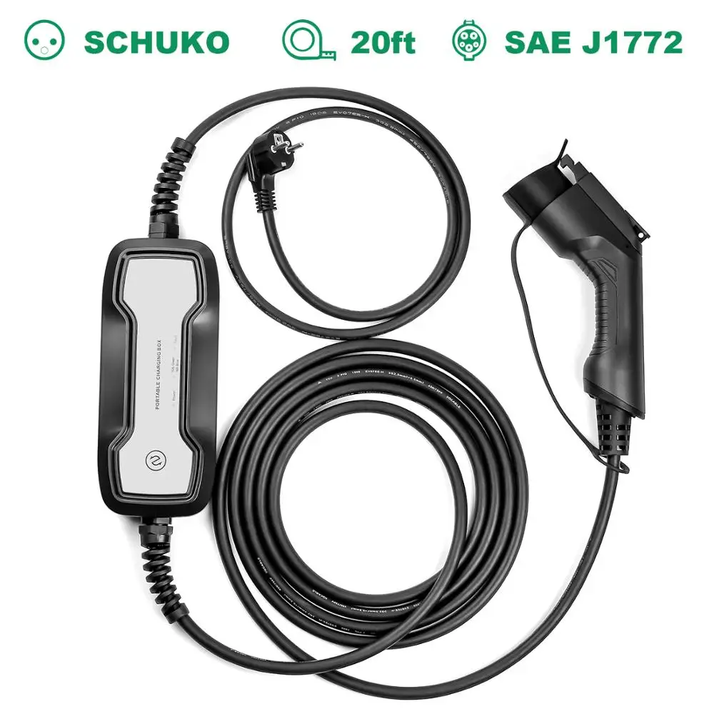 Зарядное устройство для электромобилей типа 1 SAE J1772 10/16 А штепсельная вилка Schuko
