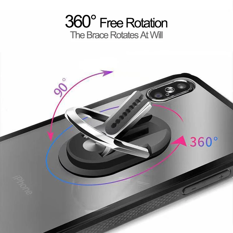 mobile stand 360-degree rotation rotable mobile phone Holder metal magnet mobile phone Stand ring buckle magnetic car mobile phone bracket car mount phone holder