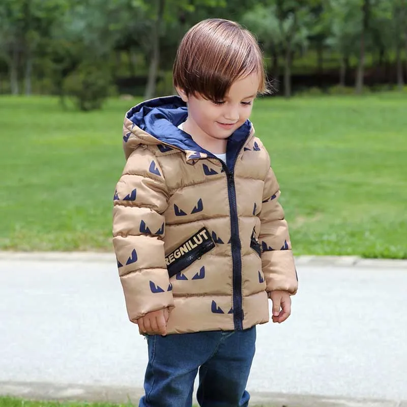 IYEAL/осенне-зимняя куртка для маленьких мальчиков, детские пальто детская теплая верхняя одежда с капюшоном для мальчиков 2, 3, 4, 5, 6, 7, 8 лет - Цвет: Хаки